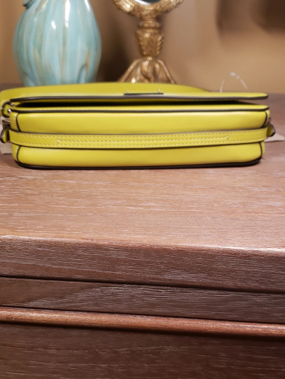 kate spade Chartreuse Shoulder Bag w/ Laser-Cut Wristlet SET!